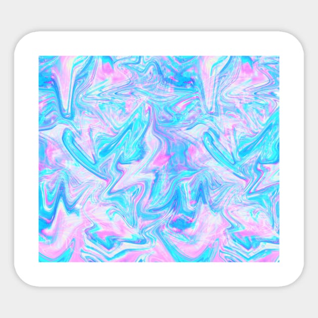 Pink Sky Blue Holographic Pattern Sticker by saradaboru